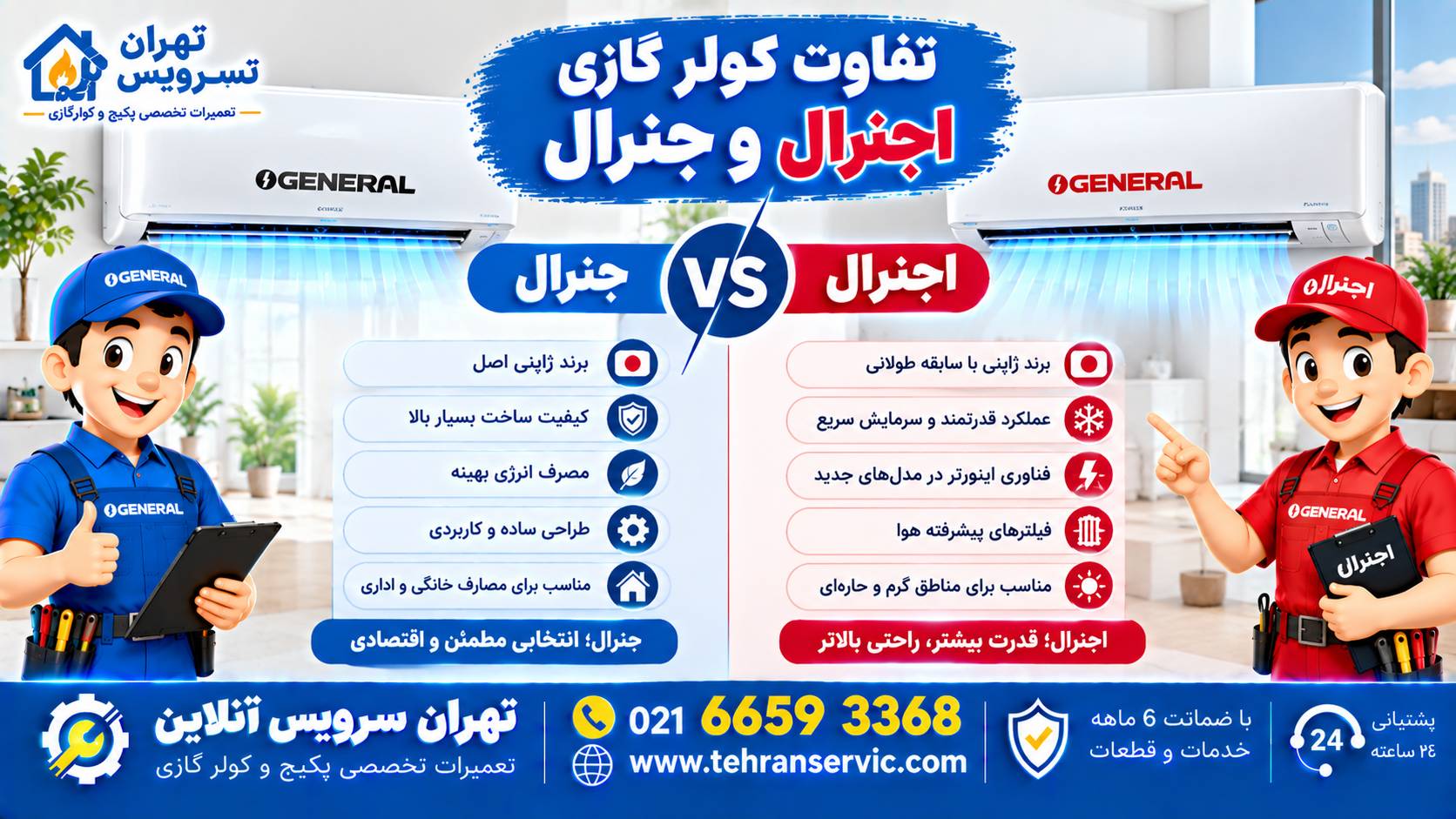 تفاوت کولر گازی اجنرال و جنرال
