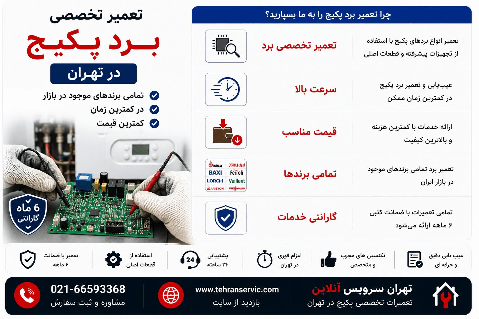 تعمیر تخصصی برد الکترونیکی پکیج