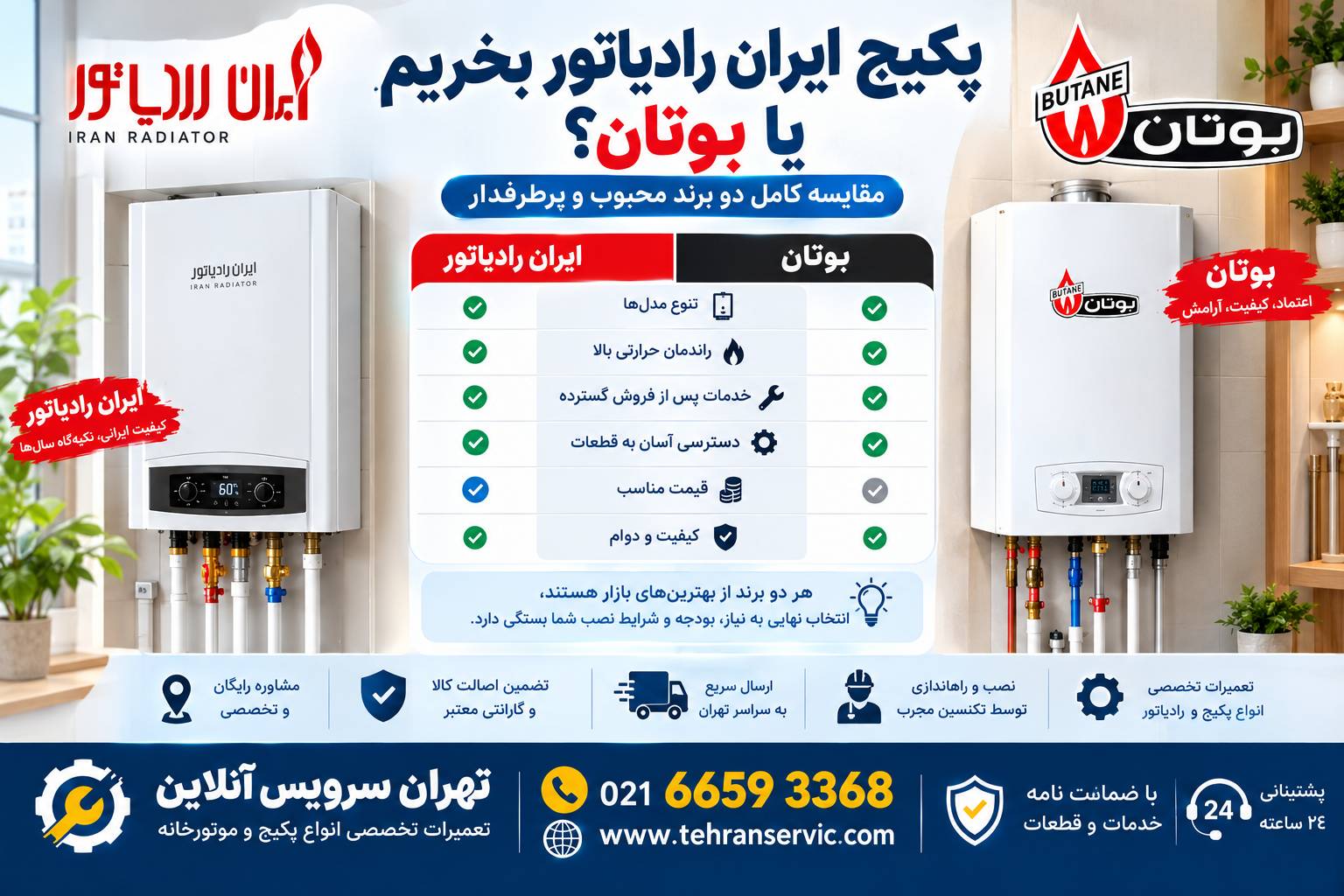پکیج بوتان بخریم یا ایران رادیاتور؟