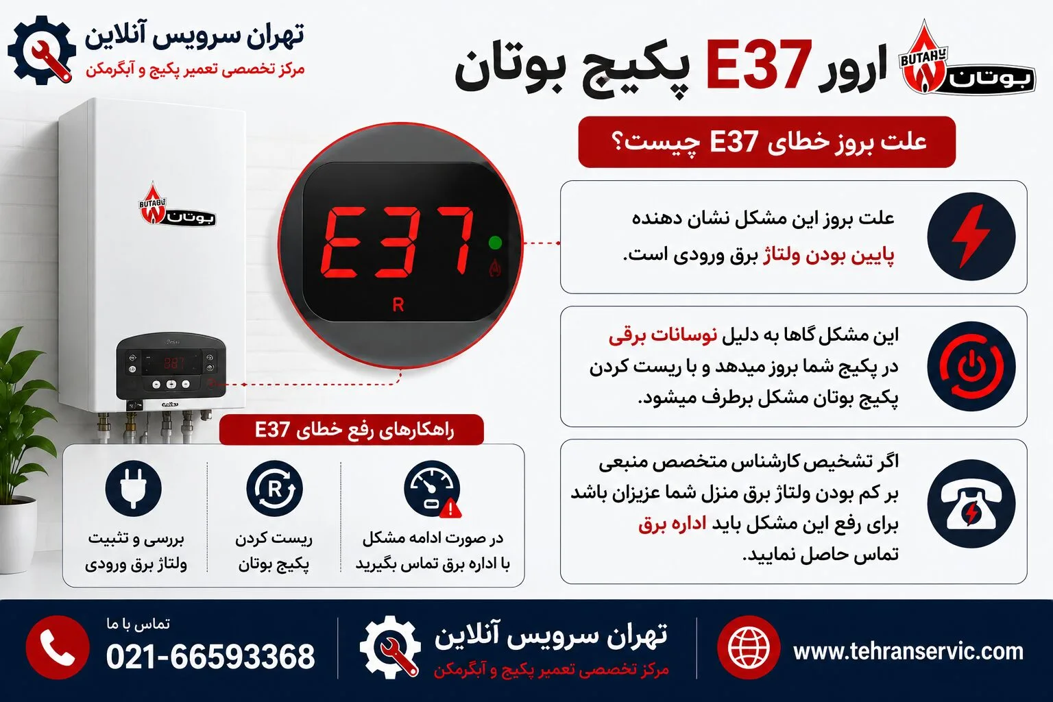 ارور E37 پکیج بوتان