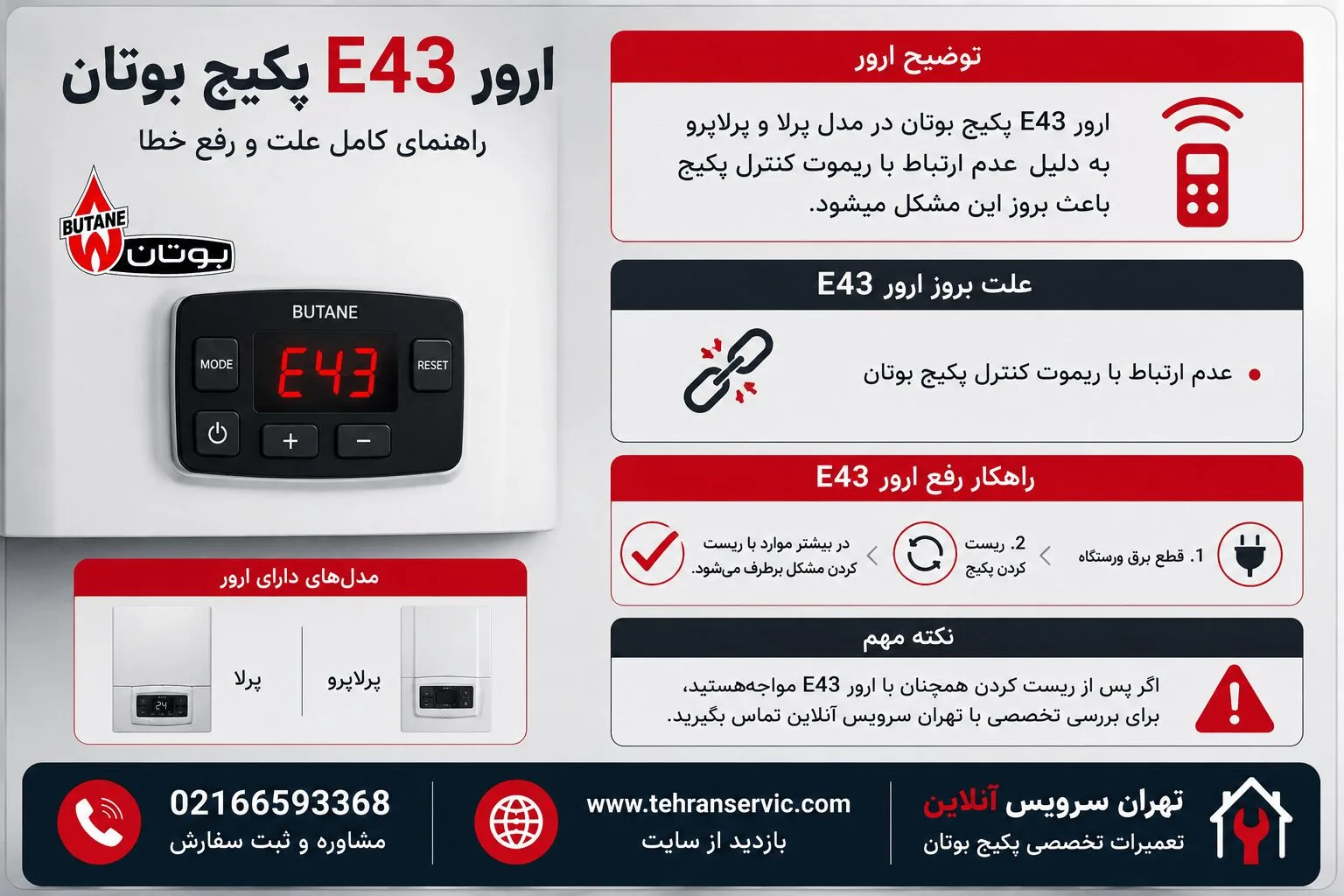 ارور E43 پکیج بوتان